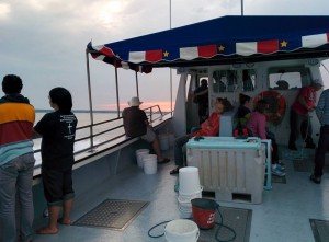 on the boat