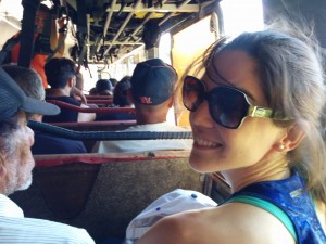 on the chicken bus